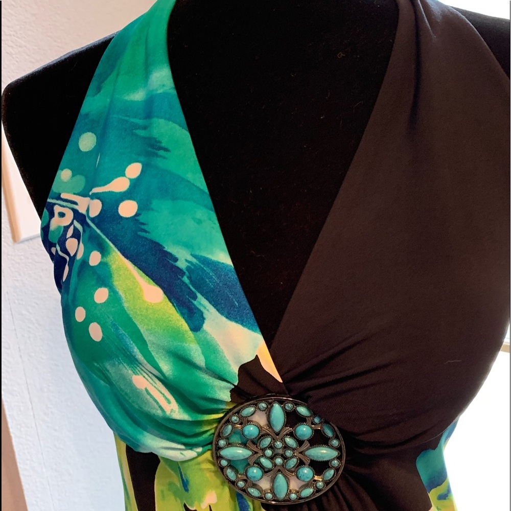 Troplical halter maxi